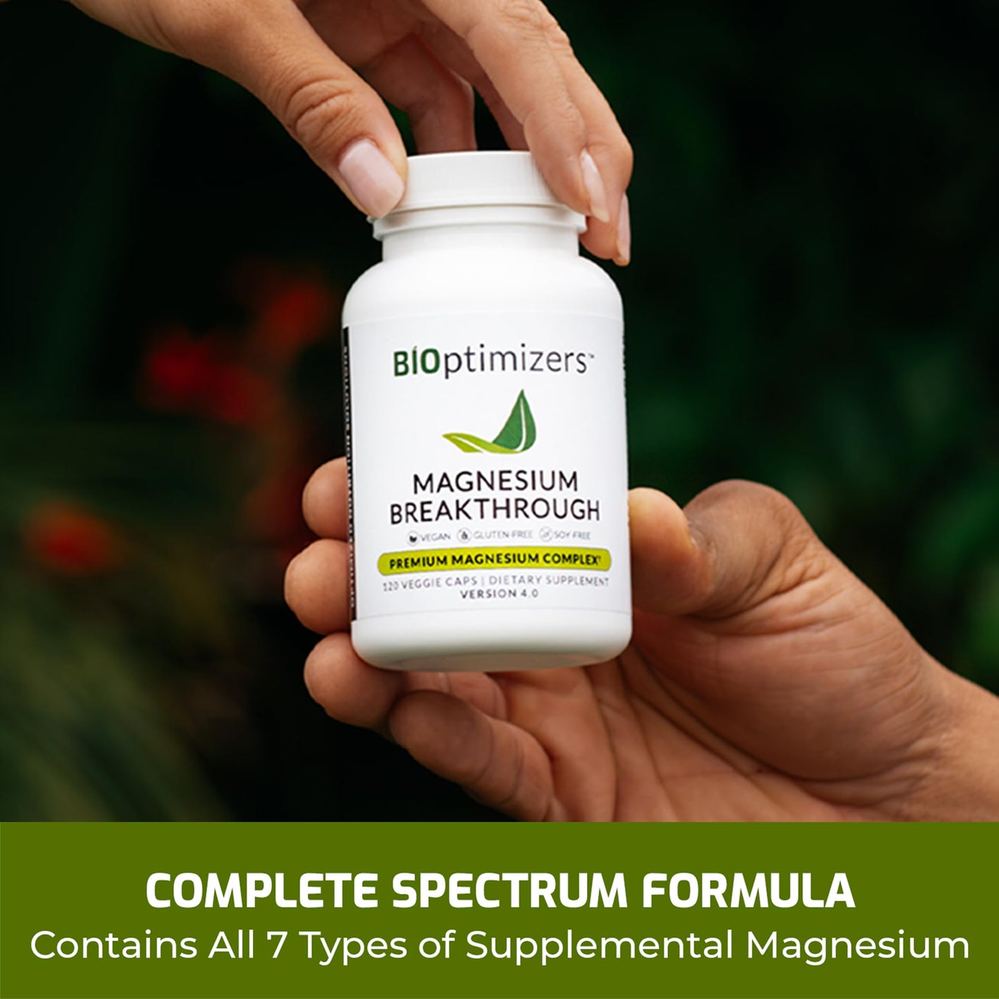 Magnesium Breakthrough Supplement 4.0 - Has 7 Forms of Magnesium: Glycinate, Malate, Citrate, and More - Natural Sleep and Brain Supplement - 60 Capsules